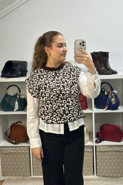 Chaleco punto animal print